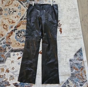 Banana Republic Black Leather Flare Pants